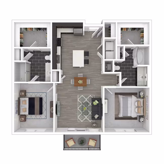 2 Bedroom (Split Floor Plan) 1425 floor plan